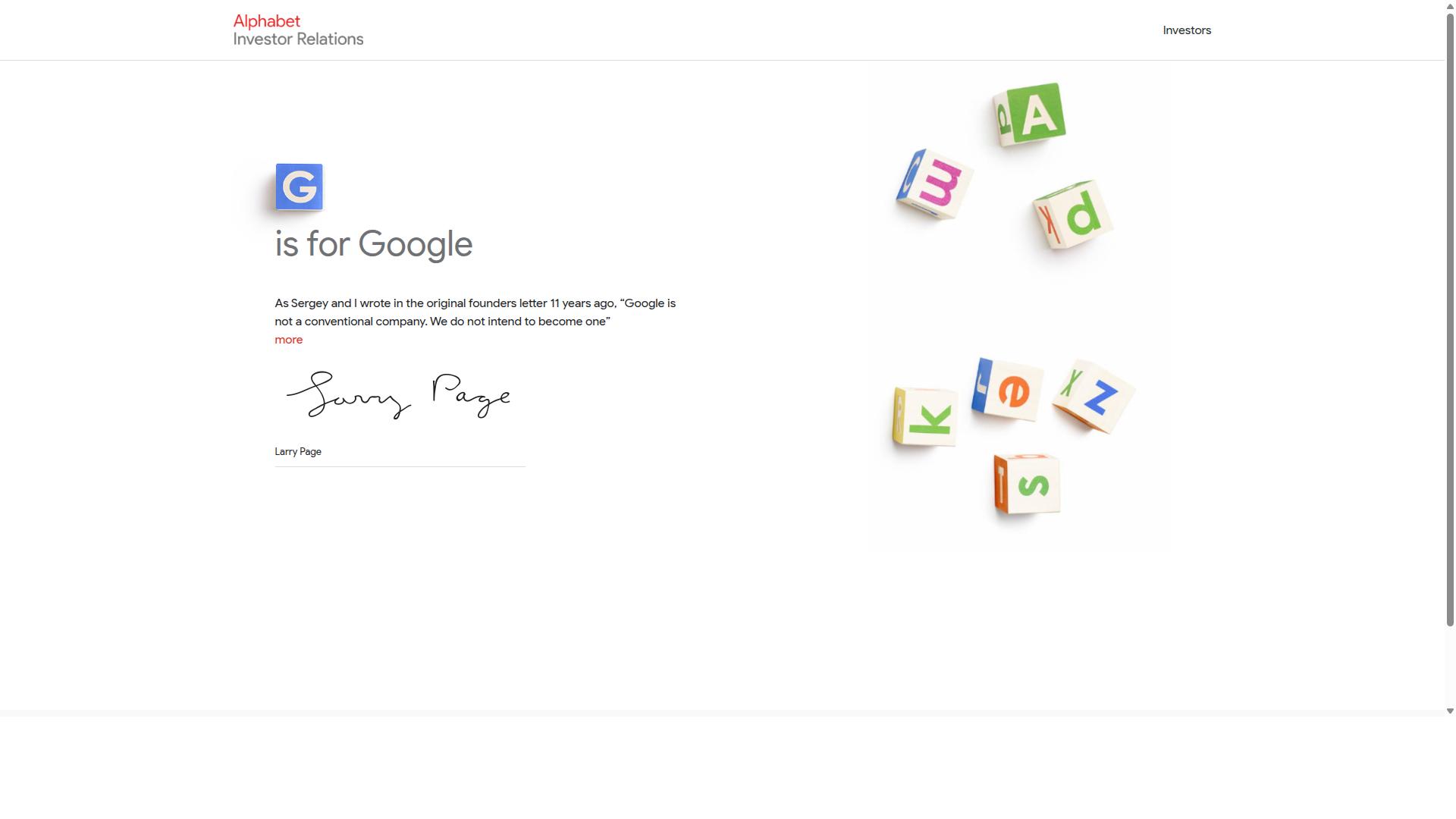 Alphabet (Google) website